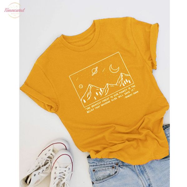 

save planet t shirt mountain graphic tees women summer short sleeve art fashion slogan tumblr t shirt cotton drop shipping, White