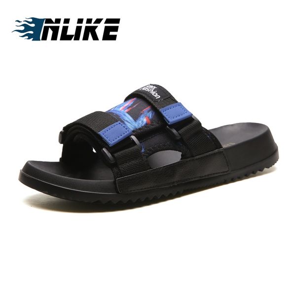 

men's slippers outdoor beach tide fashion sandals outside shoes men slides, Black