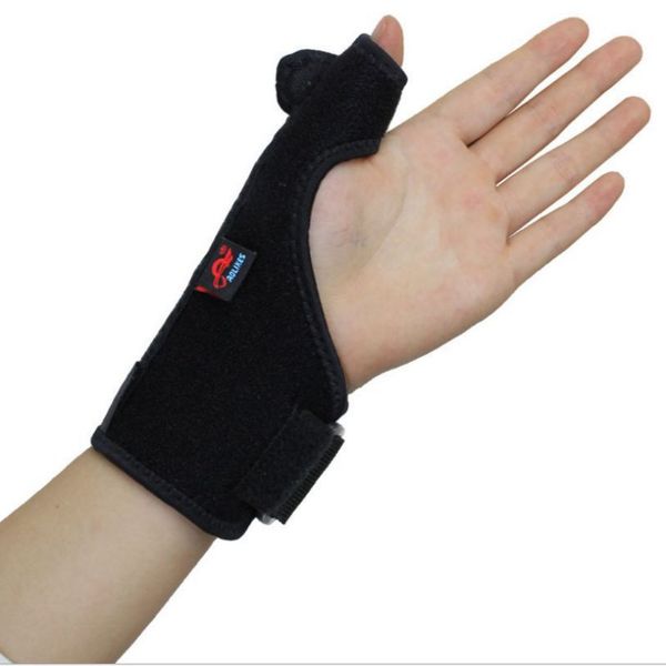 

1 pcs thumb stabilizer wrist brace support joint arthritis strap wrap for fitness gym exercise pain relief, Black;red