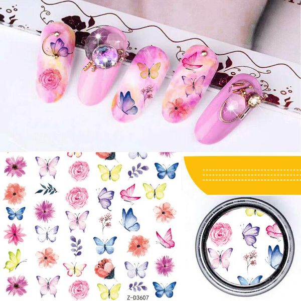 

новейший dz sereis dz-3606 красивый butterf 3d nail art наклейка наклейка для ногтей штамповка экспорт япония дизайн стразы украшения, Black