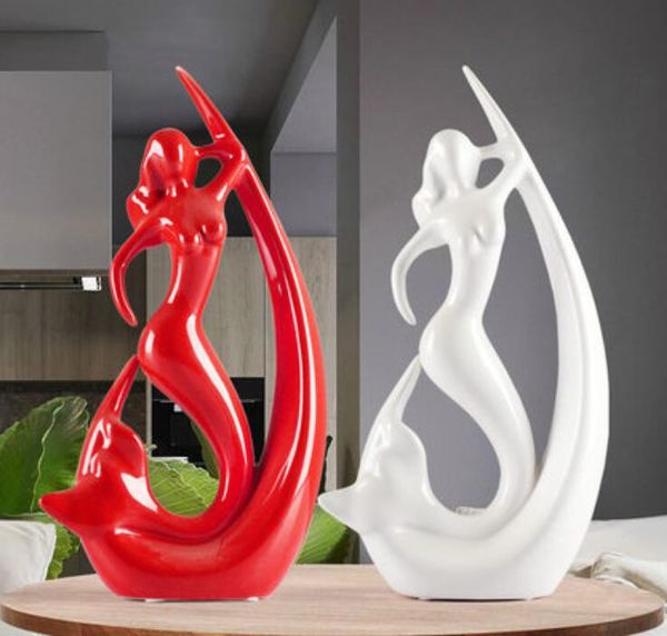 2019 Modern Minimalist Home Living Room Wine Cabinet Tv Cabinet Bedroom Decorations Ceramic Mermaid Ornaments Birthday Gifts From Dong1221 23 11