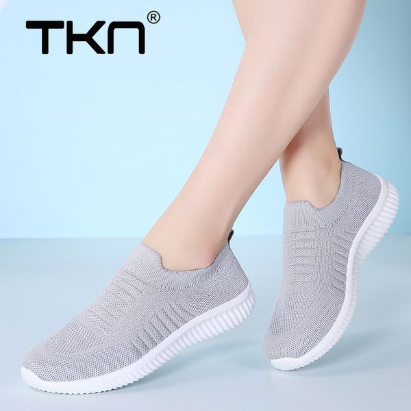 

tkn 2019 summer women sneakers flats shoes breathable mesh lightweight sock sneakers chaussures femme mocassins woman shoes 3619, Black
