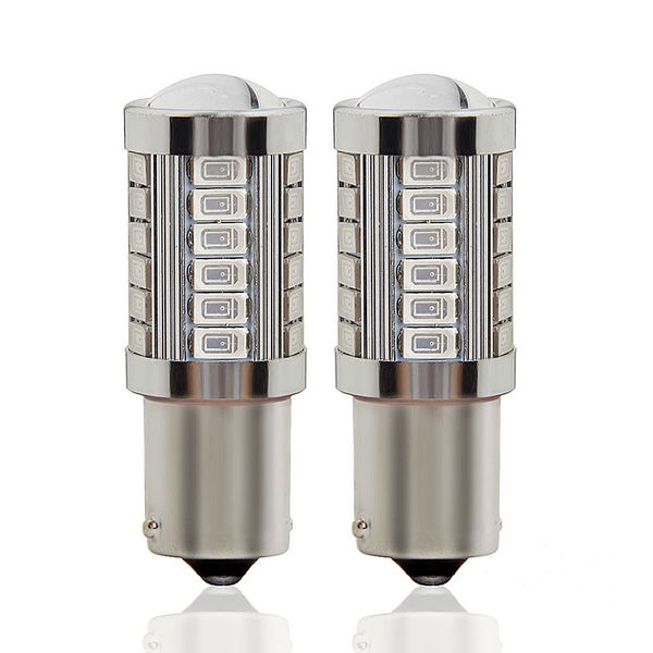 

2pcs 12v auto reverse tail brake bulb drl light1156 1157 7443 7440 t20 led car turn signal light 33 smd 5630 5730