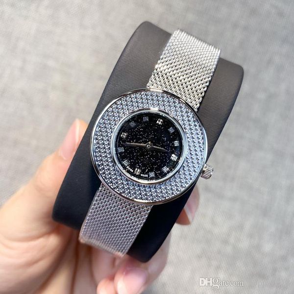 

luxury watches new model fashion watch shinning dial women stainless watches ladies quartz wristwatch valentine's gift 32mm dress, Slivery;brown