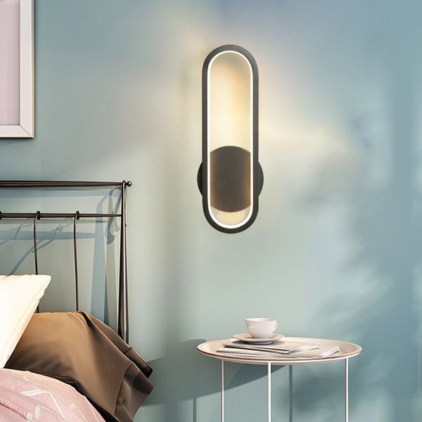

verllas fashion led wall lamps for bathroom bedside modern mirror front light black&white finished led wall lights