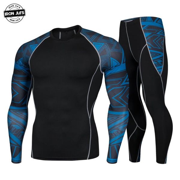 

iron jia's men's thermal underwear set motorcycle base layer winter warm tight long shirts & bottom suit