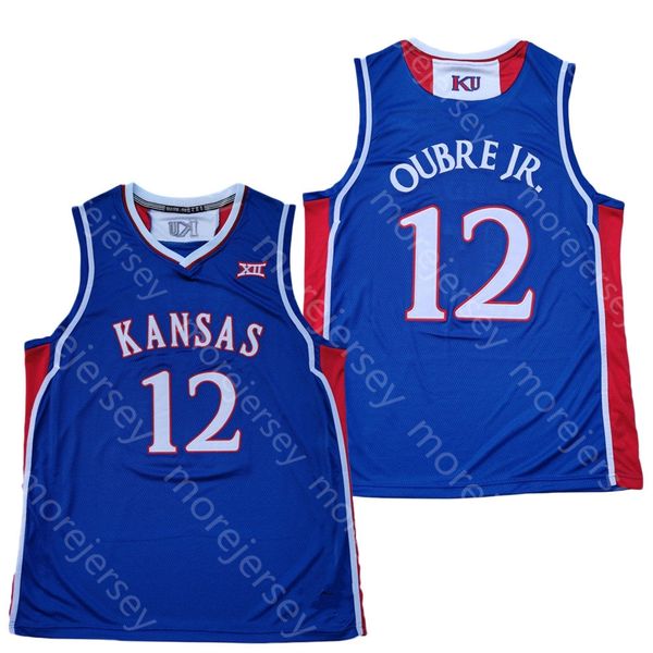 

2020 new kansas jayhawks college basketball jersey ncaa 12 oubre jr. blue all stitched and embroidery men youth size, Black;red