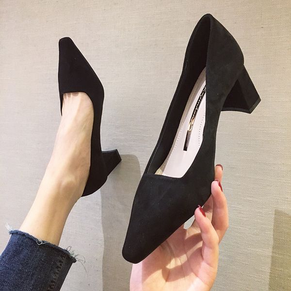 

2020 women shoes khaki party high-heeled shoes official casual fashion woman heels, Black