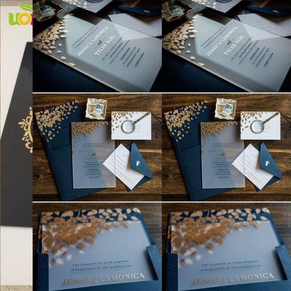 

2018 design custom colorful printing acrylic card transparent wedding invitation card