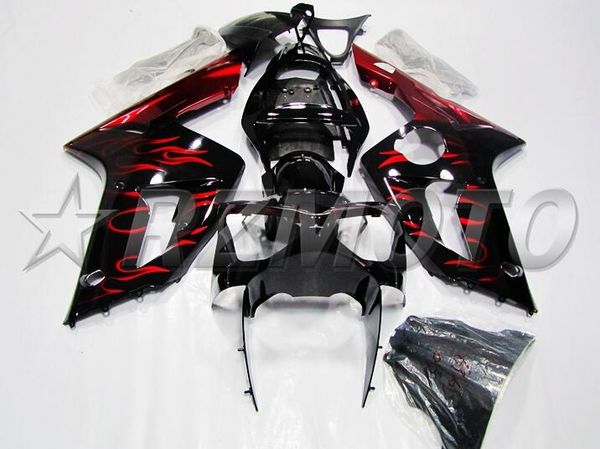 

4 gifts new abs motorcycle fairings set fit for kawasaki ninja zx-6r zx6r 2003 2004 03 04 636 bodywork set flame red