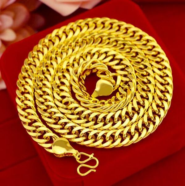 Collana da uomo da 10 mm con catena cubana placcata in oro 18 carati Vietnam Shajin Fashion Boss