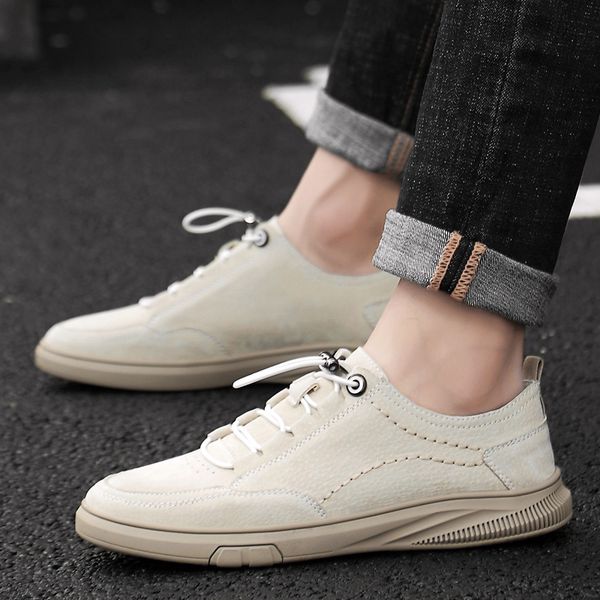 

men loafers sheos slip on moccasins genuine leather gommino outdoor male footwear flats boat shoes classical chaussure homme, Black