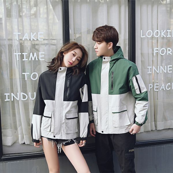 

same gender brand fashion sport jackets mens designer spring thin coats womens 2020 new arrive casual sportswear 2 colors, Black;brown