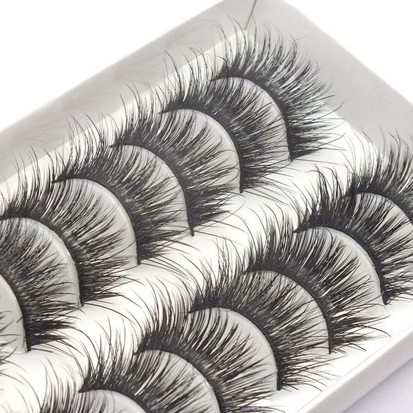 

hand made false lashes plastic cotton stalk makeup mink eyelash natural 3d mink lashes maquillaje wholesale 10pairs/set