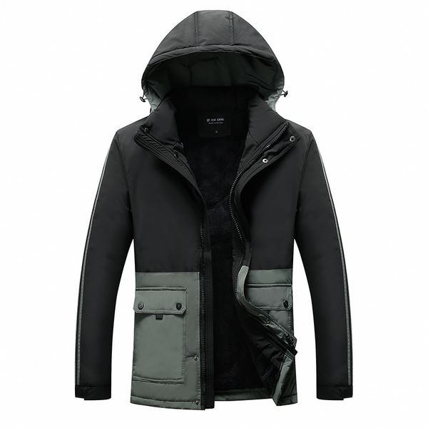 

дизайнер мужской оснастки хлопка-ватник плюс бархат теплой хлопка-ватник хлопка-ватник прилив бренда куртка, Black;brown