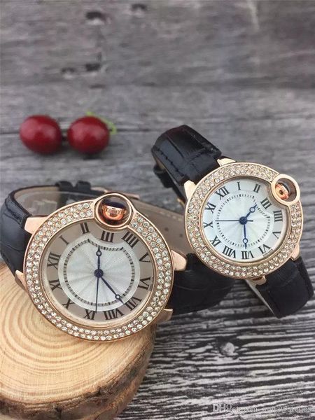 

fashion luxury designer swiss watch genuine leather strap small dial diamond men's and women's watch quartz movement watch, Slivery;brown