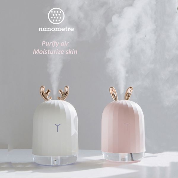 

White deer pink rabbit 220ml ultra onic air humidifier aroma e ential oil diffu er for home car u b fogger mi t maker with led night lamp
