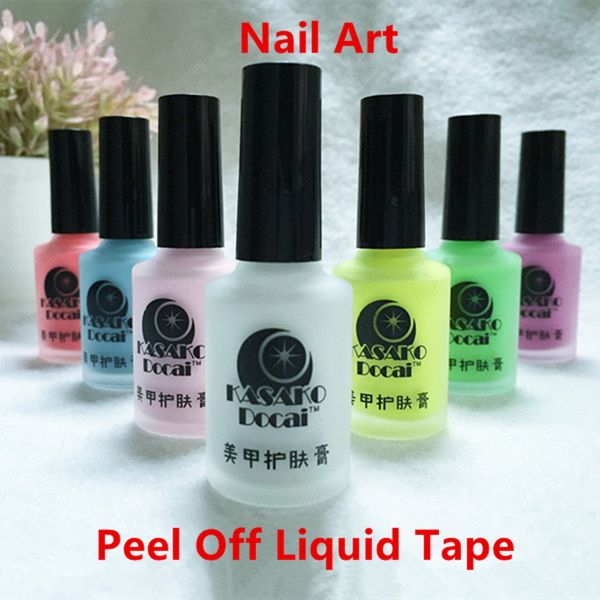 

new 15ml white peel off liquid nail art tape latex tape palisade for easy clean base gel coat
