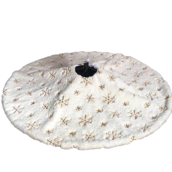 

new 122cm white flannel embroidered snowflake christmas tree skirt christmas new year home decoration