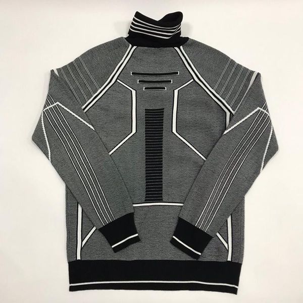 

19 waeter black and white line decoration cd weat hirt fa hion en e of cience technology long leeve knitted anitary 827