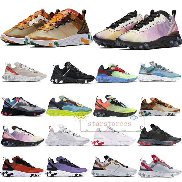 

react element 87 sneaker element 55 undercover running shoes women men designer gold slive dark grey hit moonrunner mid