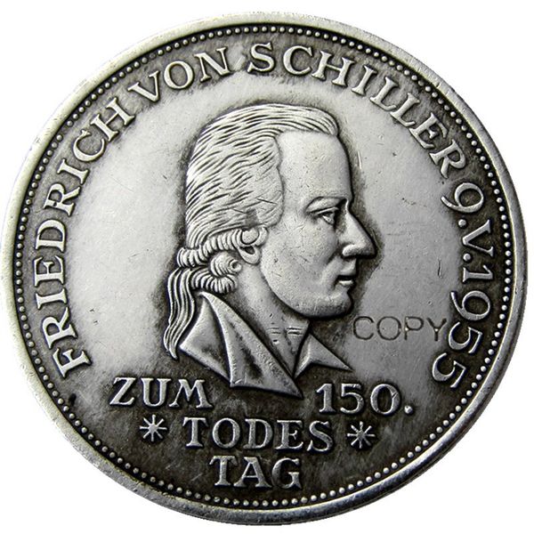 

germany, federal republic, 5 mark, 1955 f silver plated copy coin