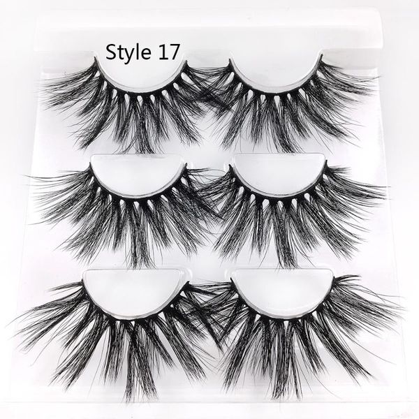 

3 pairs 5d mink hair false eyelashes long cross wispy fluffy dramatic resuable eye lashes extension eye makeup tools handmade