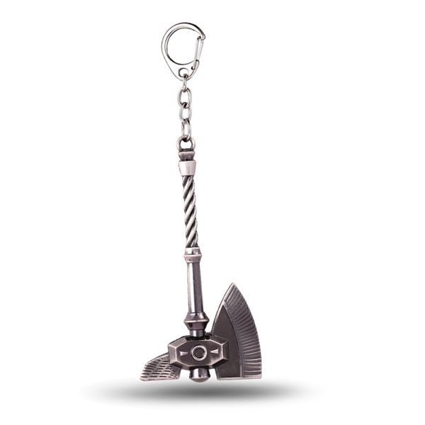 

new design 3d brelok model keyring cosplay souvenir gift ax axe keychain hatchet chopper chain 12cm, Silver