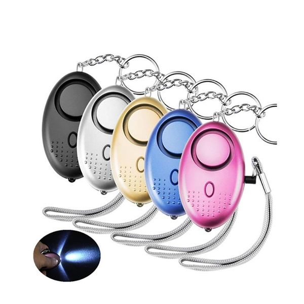 

portable 130db personal alarm bell defense siren anti-attack security lost anti theft alarm safety security panic keyring dlh198, Silver