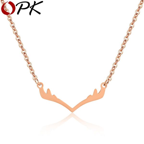 

2019 fashion elk deer antlers pendant necklace christmas jewelery gifts women girls cute pendant tiny necklace, Silver