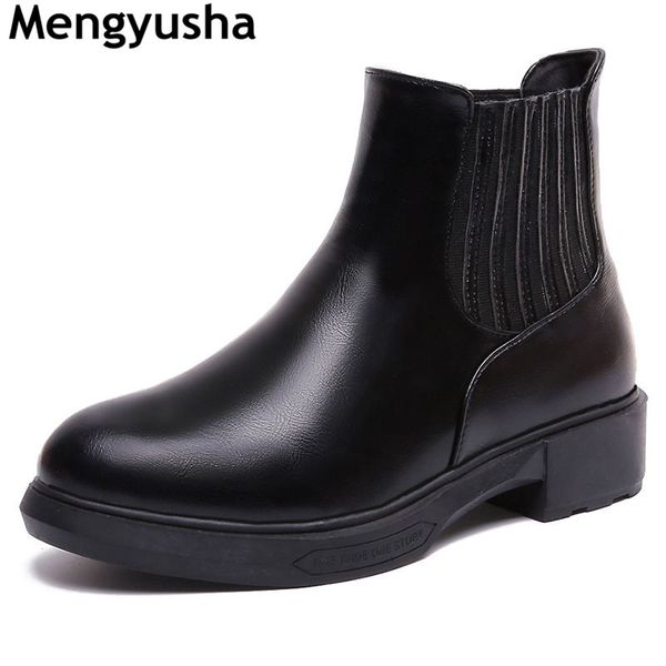 

2018 new autumn and winter boots female flat-bottomed color boots with thick, Black