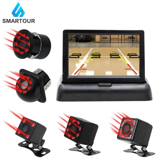 

smartour автомобильная камера заднего вида реверсивный система парковки kit 4,3" дюймовый tft lcd монитор заднего вида ночного видения камер