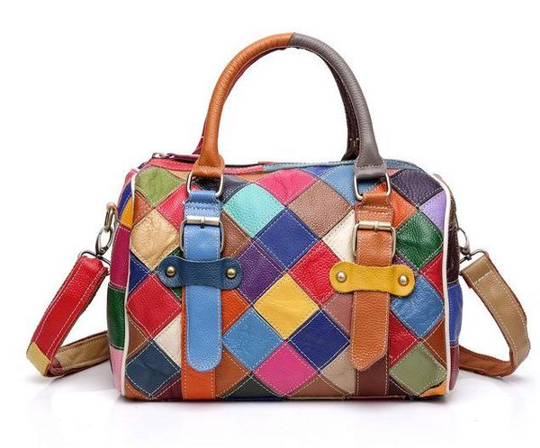 

2019 brand fashion luxury designer bags 26 styles national style genuine leather color stitching designer handbags new buy