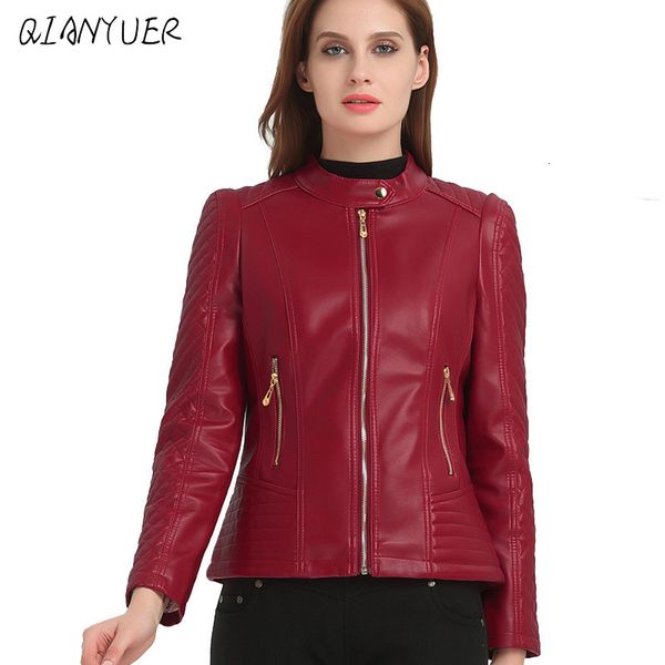 

6xl large size 70% pu quality leather fashion motorcycle jacket middle-aged ladies high-end jacket autumn and winter, Black