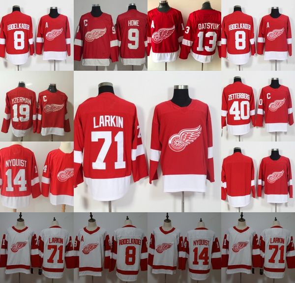 

Mens Detroit Red Wings Dylan Larkin Justin Abdelkader Steve Yzerman Gustav Nyquist Jimmy Howard Gordie Howe Pavel Datsyuk Hockey Jersey