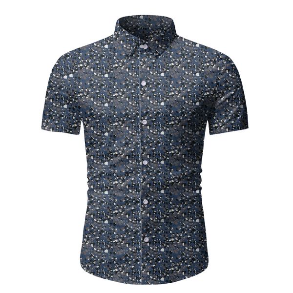 

vintage floral hawaiian shirt men 2020 brand slim fit mens short sleeve button down dress shirts business casual shirt male xxxl, White;black