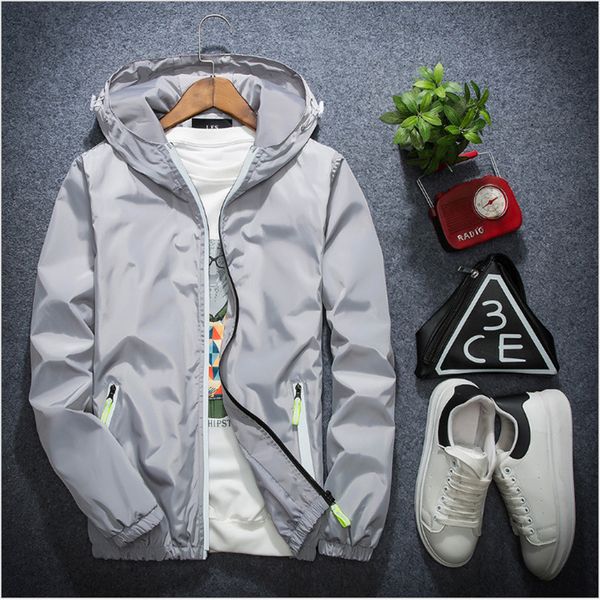 

2018 tide brand jacket men women 3m reflective jacket casual hiphop windbreaker night sporting coat hooded fluorescent clothing, Black;brown