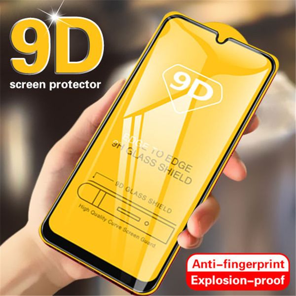 

9d tempered glass screen protector for iphone 6s 7 8 full cover edge to edge screen protector for huawei p20 p30 with retail