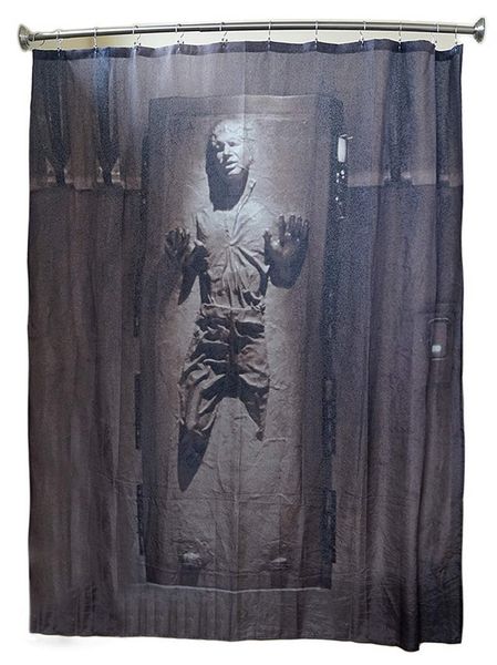

war han solo in carbonite star shower curtain