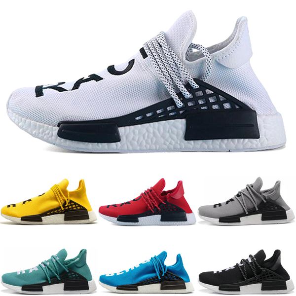 

classic human race men women running shoes pharrell williams yellow red green white mens trainers sports designer sneakers 36-45