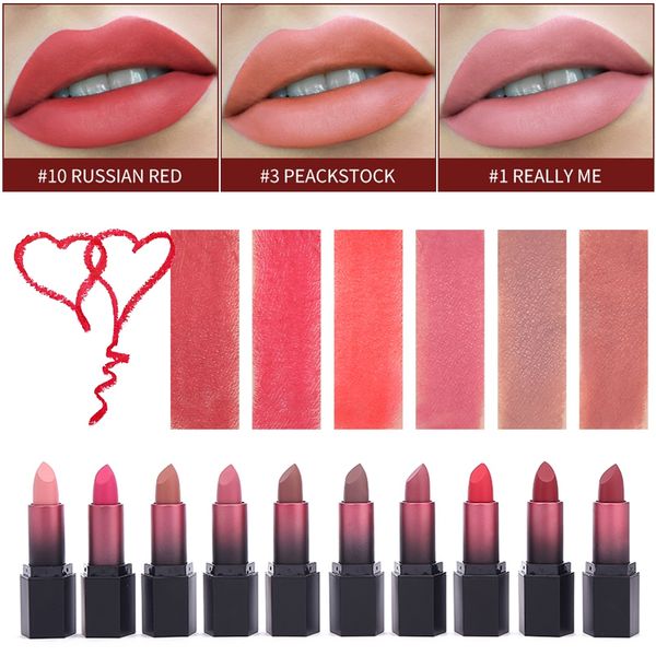 

new waterproof matte velvet glossy lip gloss lipstick lip red tint 10 colors women fashion makeup gift