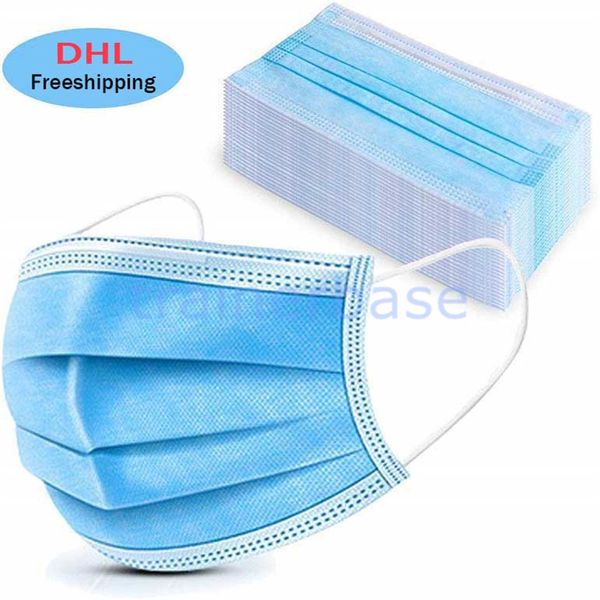

dhl бесплатная 50 шт. одноразовые маски 3 слоя утолщение пылезащитный гражданского антибактериальные бактерии