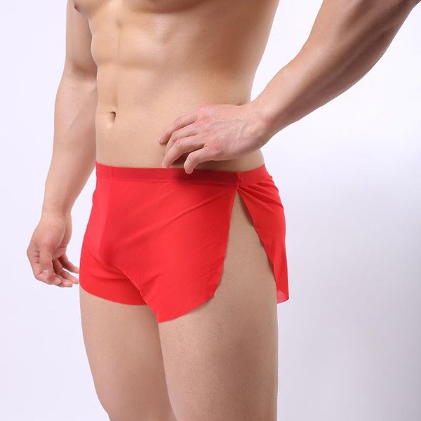 

men ice silk panties and boxer ultra-thin translucent low-waist gauze solid comfortable boxer shorts trunks of men underwear