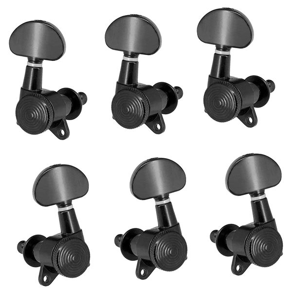 

black half-round folk guitar lock gear tuners tuning pegs machine heads 3r3l
