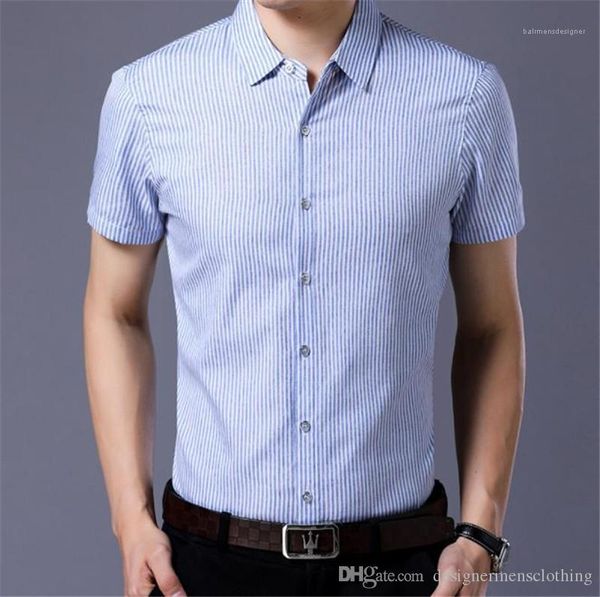 

down collar short sleeve mens shirts summer skinny with single breasted designer striped mens casual shirts turn, White;black