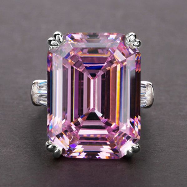 

2020 sterling silver created emerald cut diamond wedding engagement cocktail women moissanite rings fine jewelry