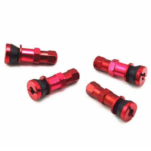 

aluminum car tubeless wheel tire valve stem four bolt-in with dust caps wheels titanium color blue red silver gold