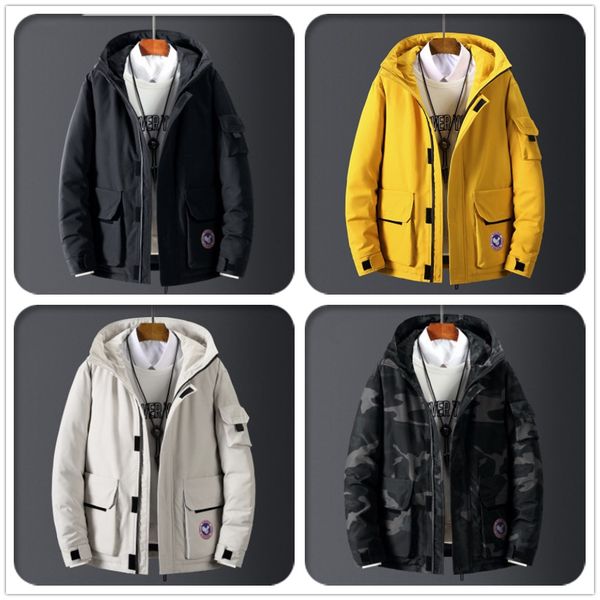 

mens конструктора твердая ветровки нового способа печати mens зимняя куртка из искусственного меха воротник повседневный хлопка ватник, Blue;black