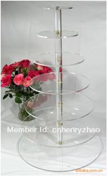 

clear 7 tier round acrylic wedding cupcake display stand lucite cake stand