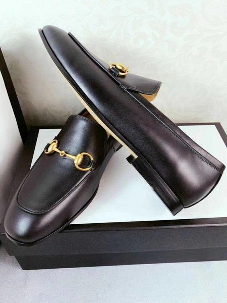 

brand jordaan black leather loafer new horsebit loafers luxury classic men moccasins casual shoes 6dfs